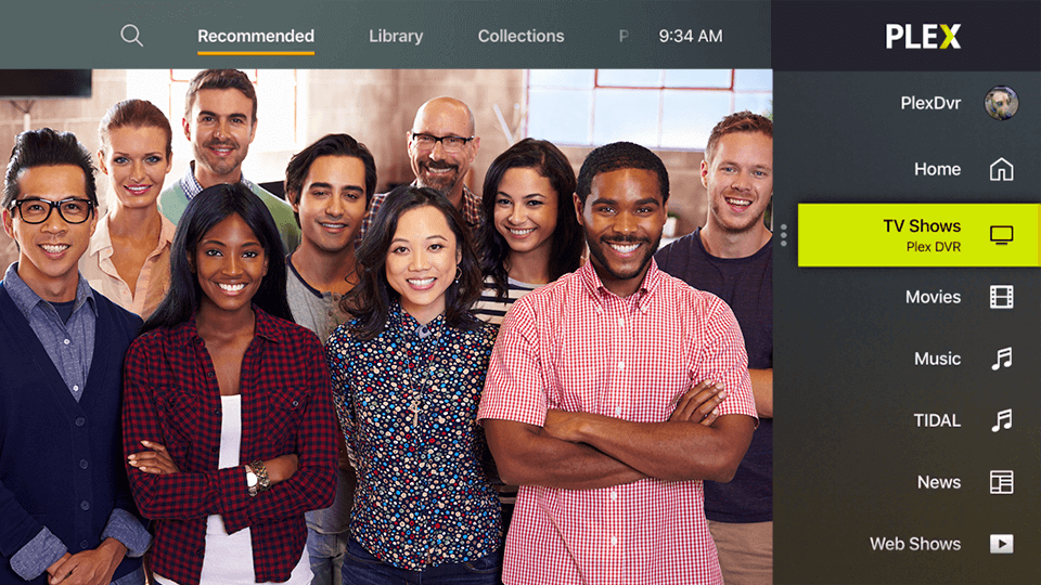 plex media server tv recording software interface