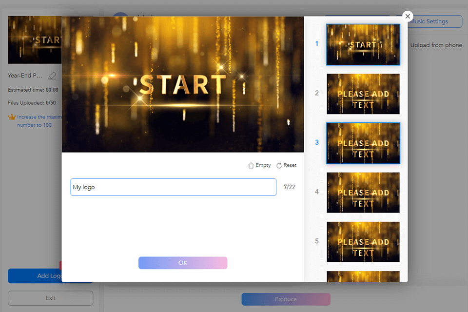 lightmv intro maker software interface