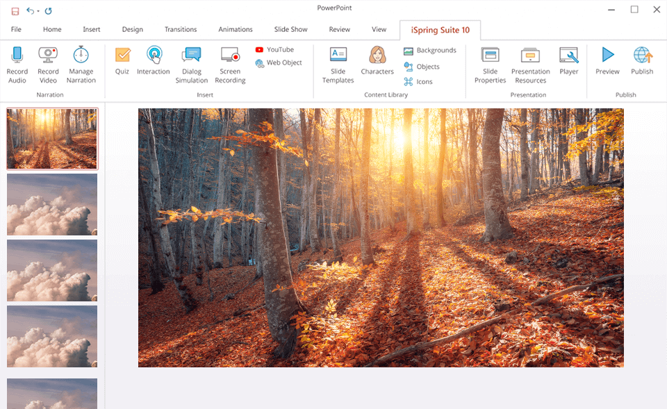 ispring suite video presentation software interface