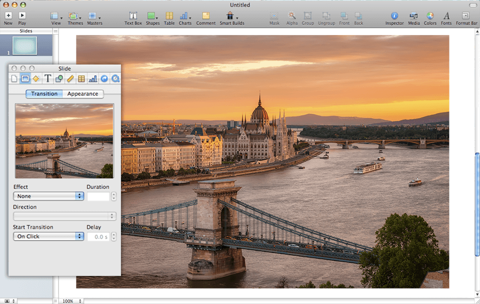 keynote video presentation software interface