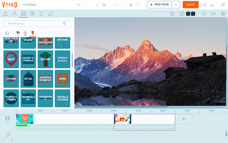 vyond video presentation software interface