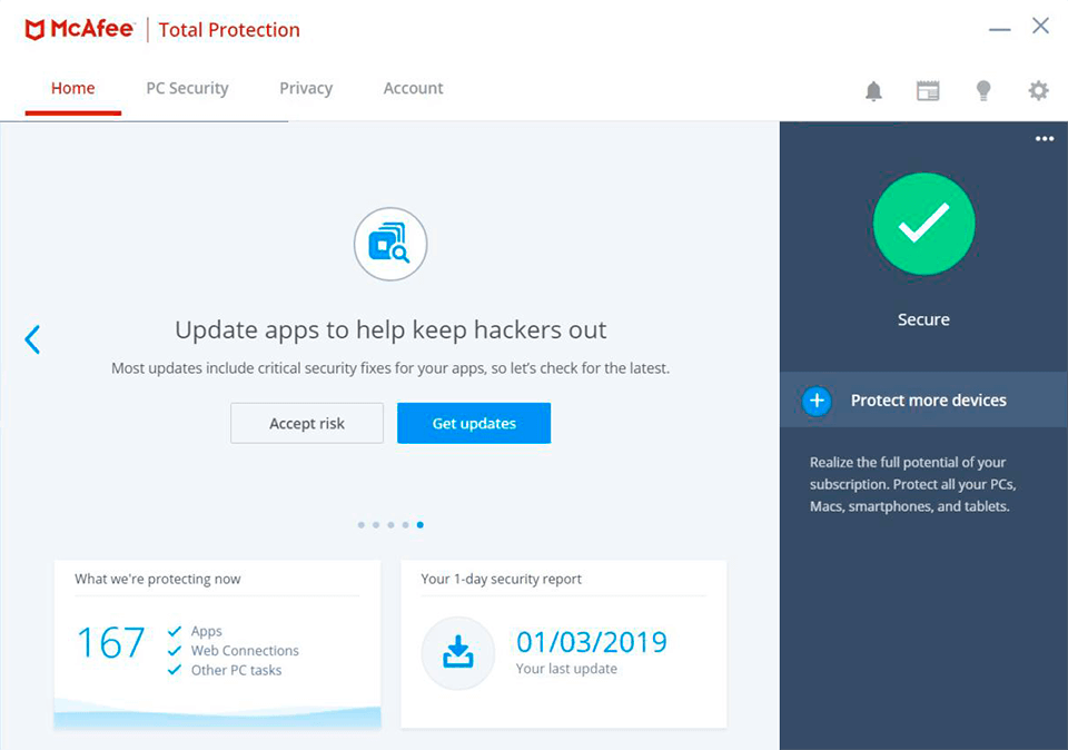 mcafee livesafe download interface