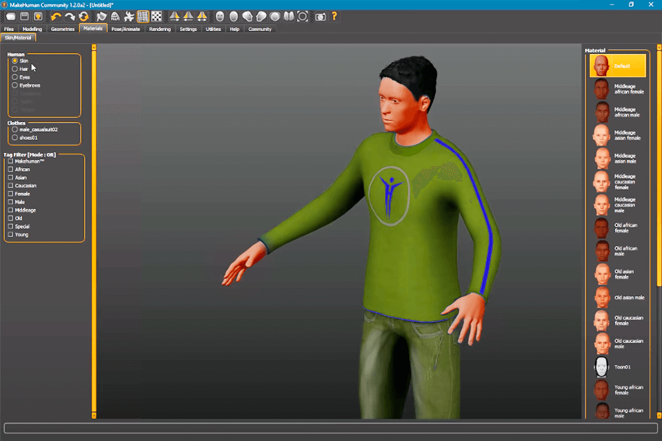 makehuman motion capture software interface