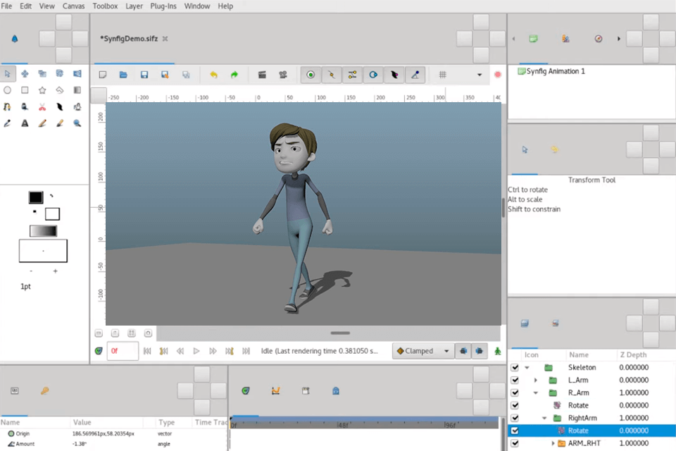 synfig studio motion capture software interface