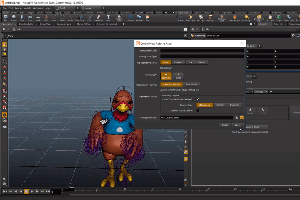 houdini motion capture software interface