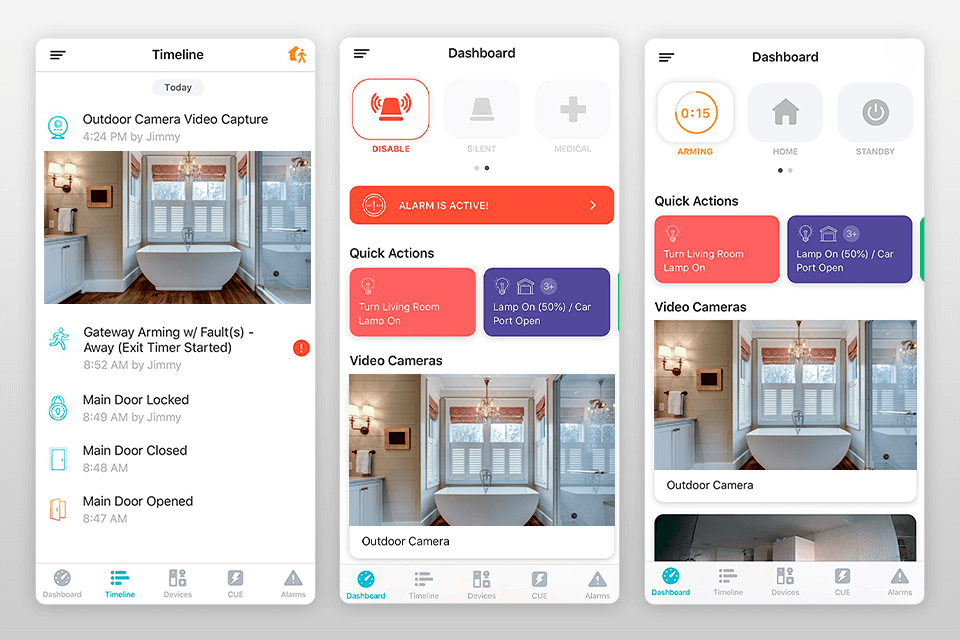 abode iota all-in-one security smart home security system interface