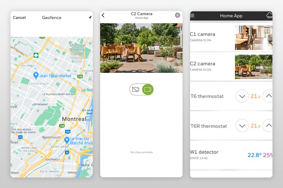 honeywell smart home security system interface
