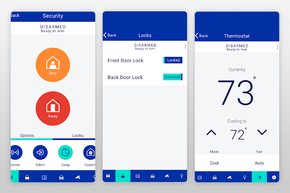 protect america smart home security system interface