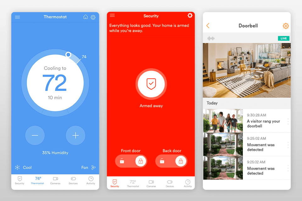 vivint smart home security system interface