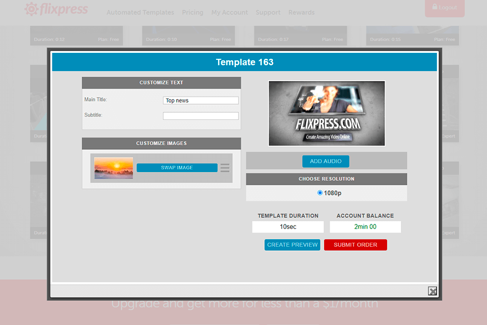 fixpress interface free intro maker no watermark