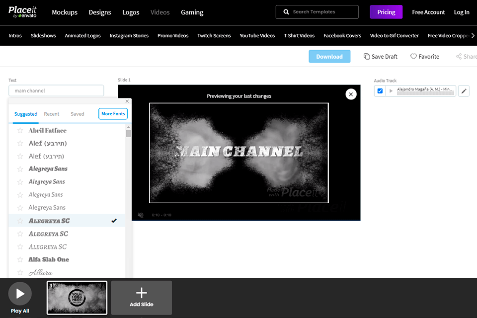 placeit interface free intro maker no watermark