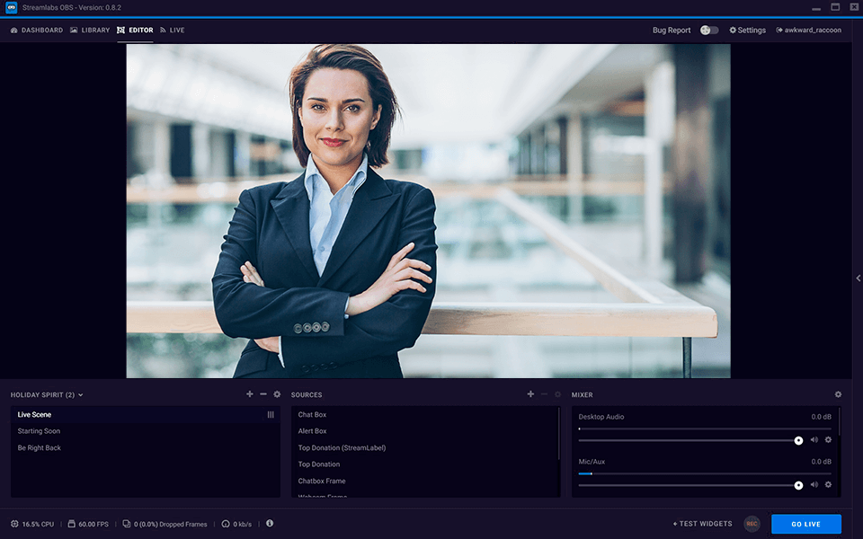 streamlabs interface youtube streaming software