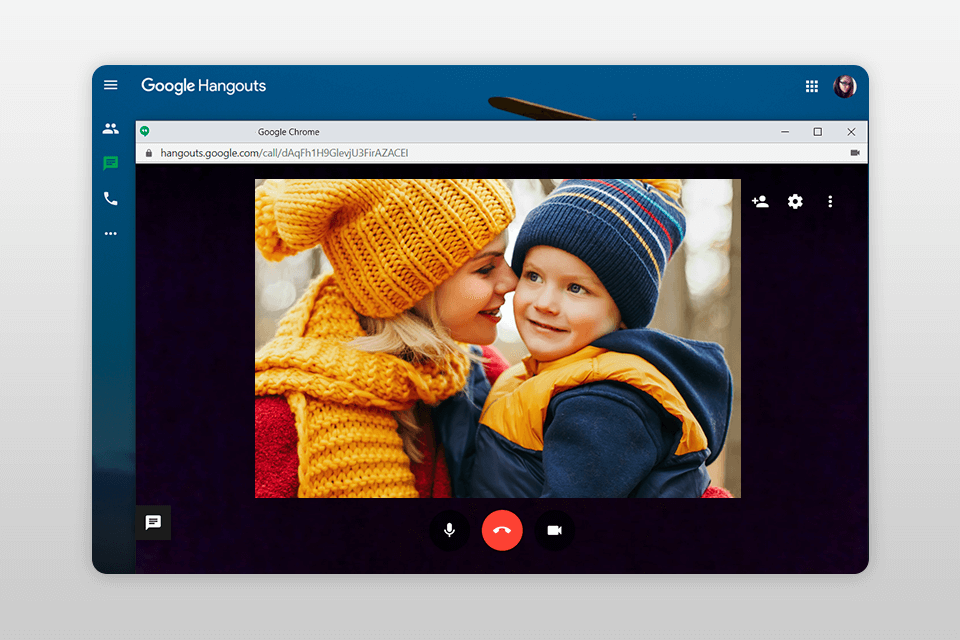 google hangouts kid friendly video chat app interface
