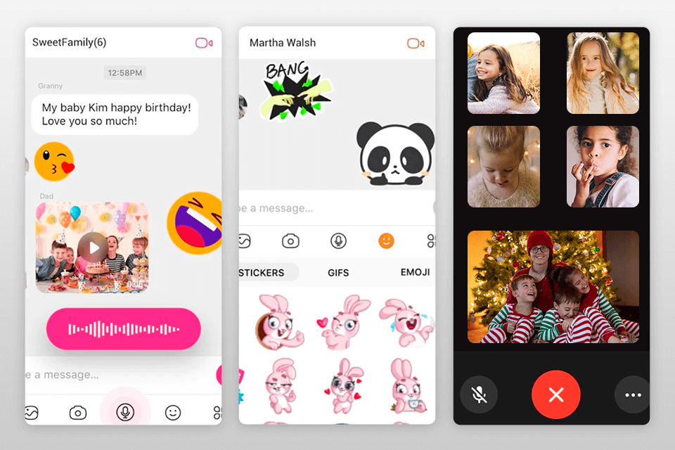 justalk kids friendly video chat app interface