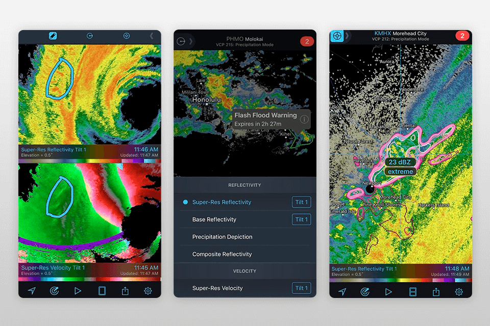 radarscope weather app interface