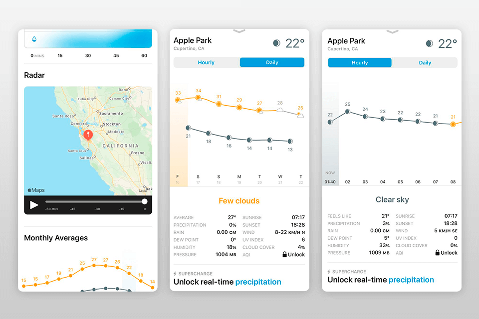 weather line weather app interface