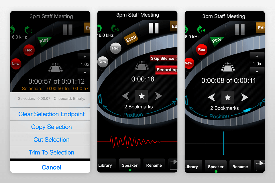 ht professional recorder app for iphone interface