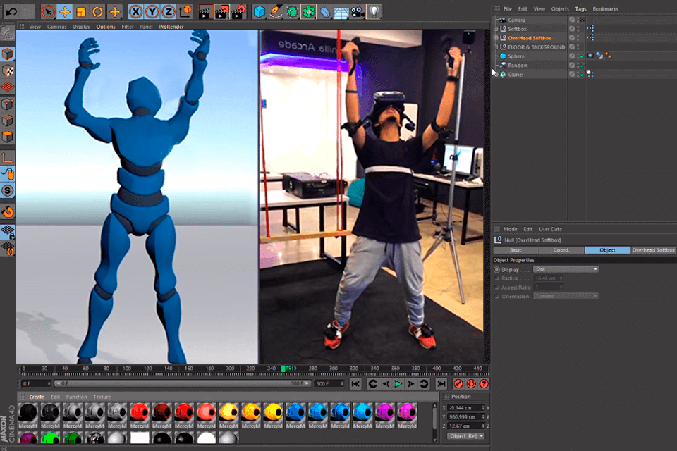 cinema 4d interface motion tracking software