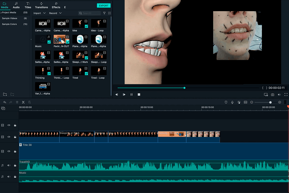 filmora interface motion tracking software