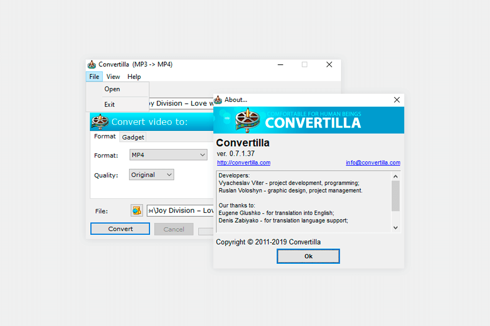 convertilla free audio converter interface