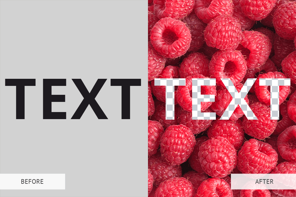 how to cut out text from an image in illustrator before after