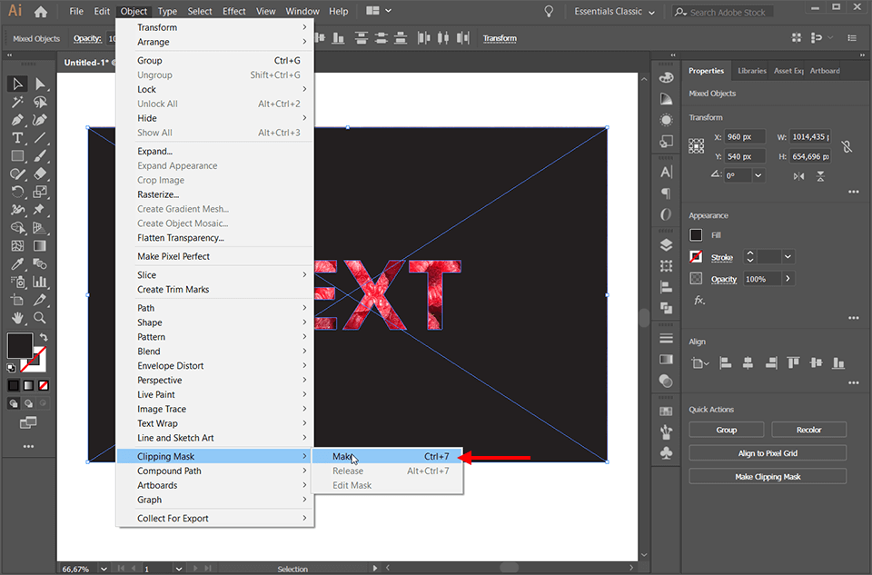 how to cut out text from an image in illustrator make clipping mask