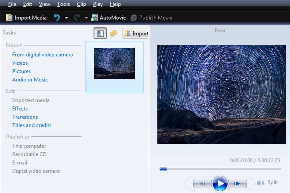 download windows movie maker 2.6 interface
