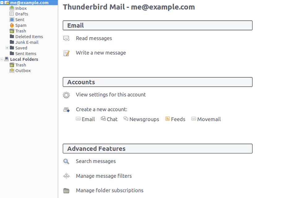 thunderbird download interface