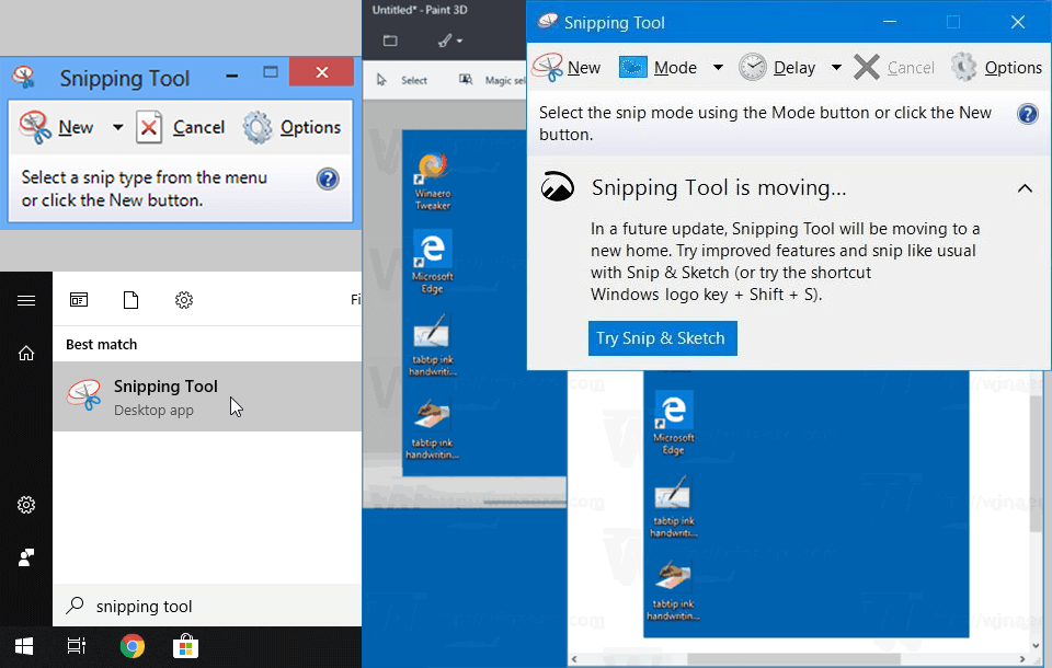 snipping tool download interface