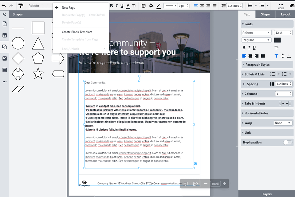 lucidpress for linux interface