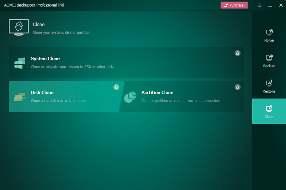 aomeitech backup software interface