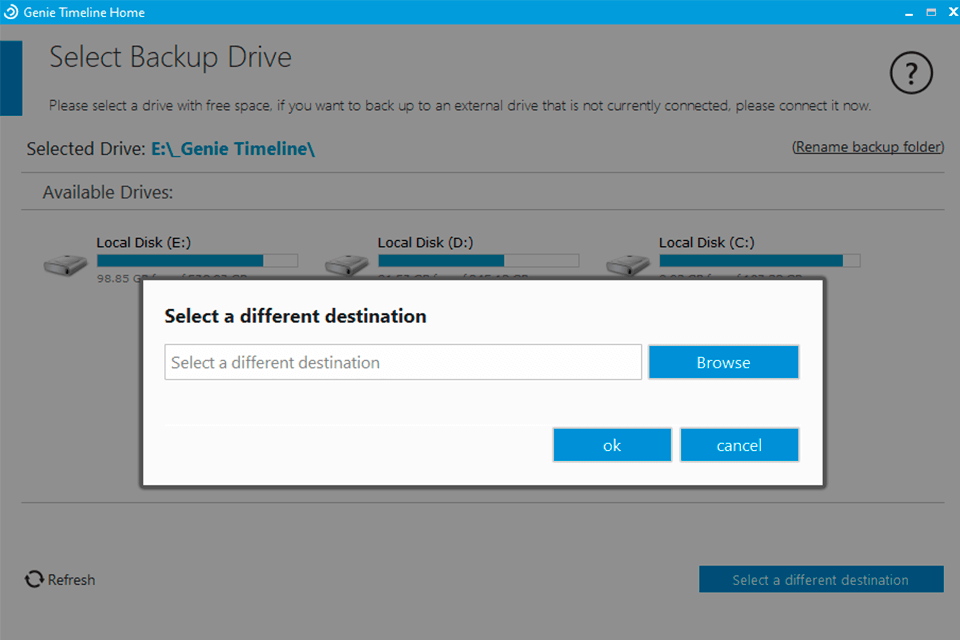genie timeline home software interface