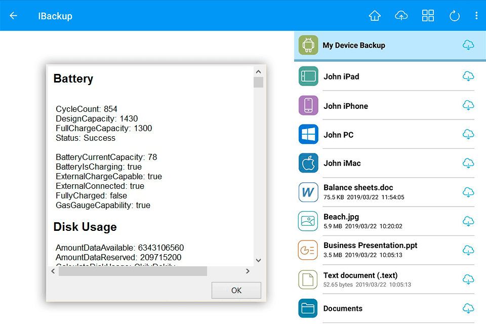 ibackup software interface