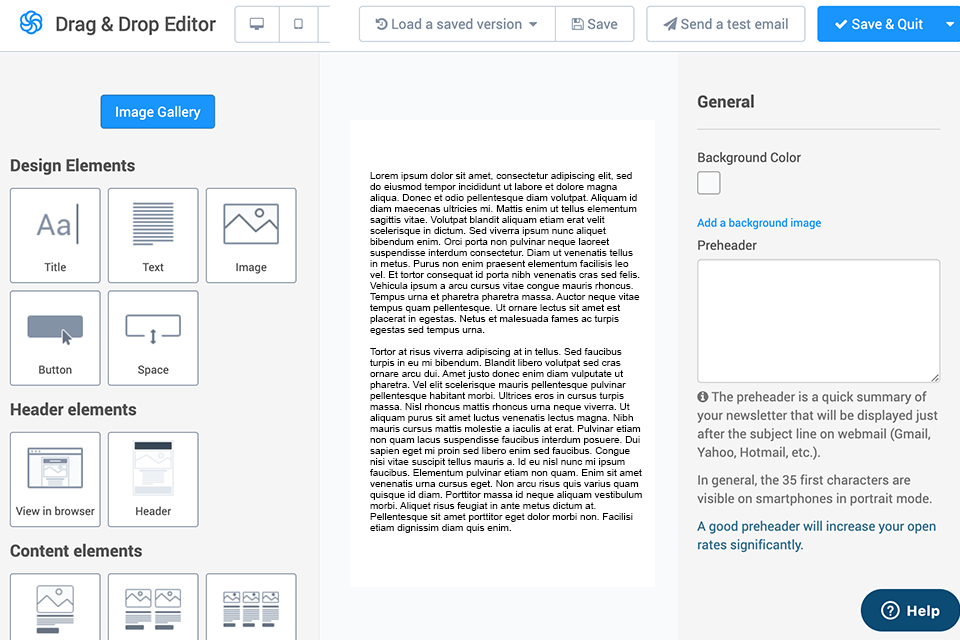 sendinblue email marketing software interface