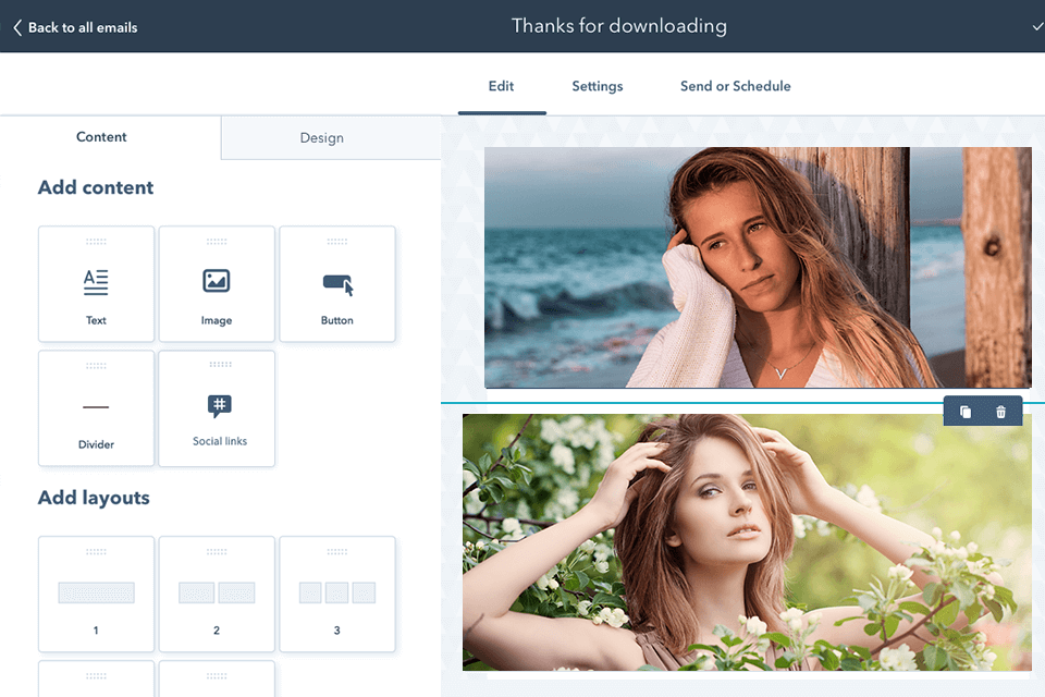 hubspot email marketing software interface