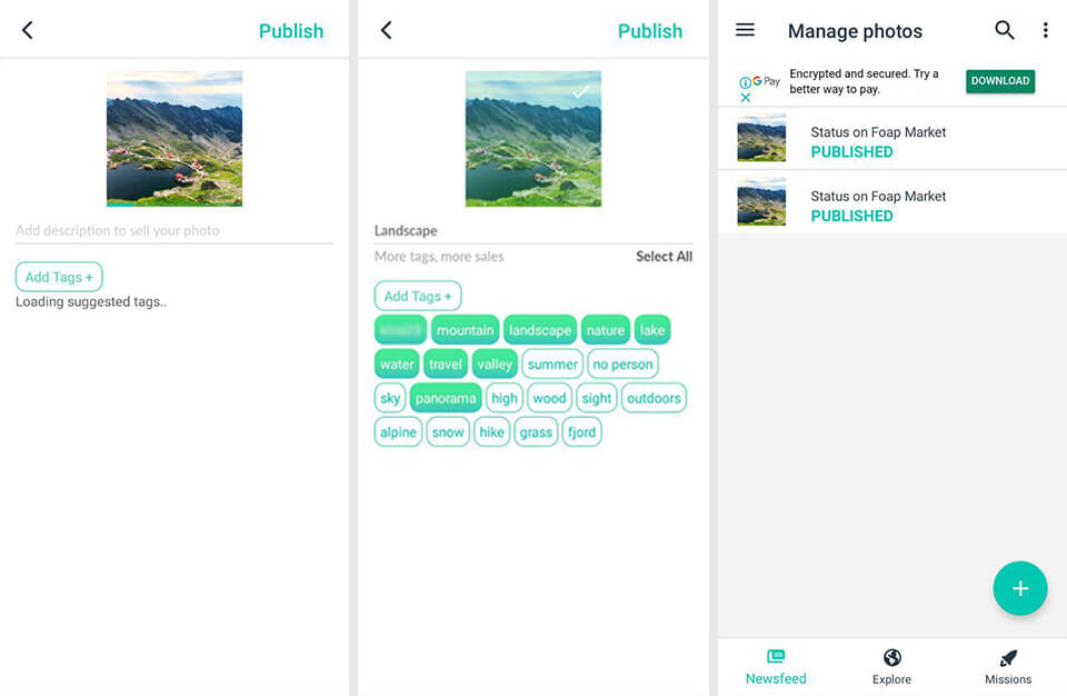 add photos in foap application