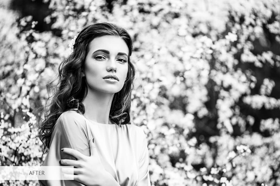 black and white photo after enhancement