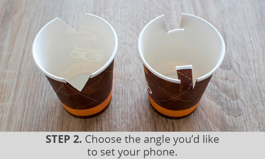 cup diy iphone tripod step 2