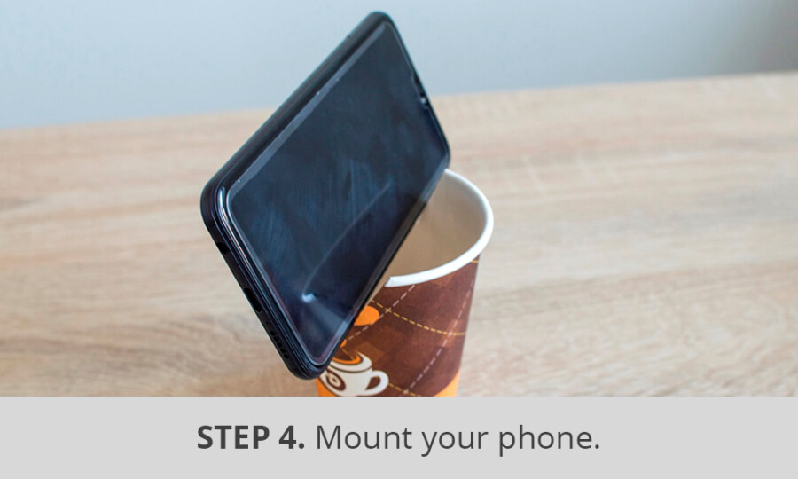 cup diy iphone tripod step 4