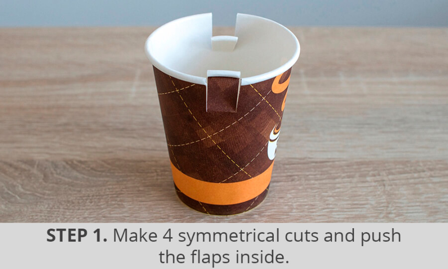 cup diy iphone tripod step 1