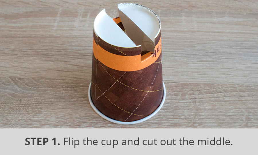 cup diy iphone tripod step 1