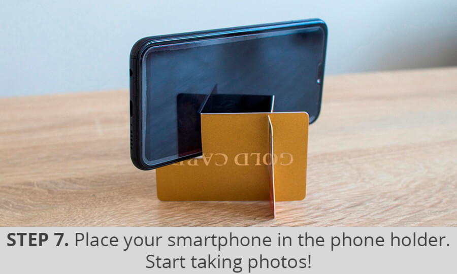 plastic card iphone stand diy step 7