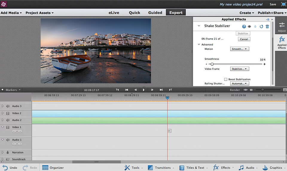 Interface von Adobe Elements 