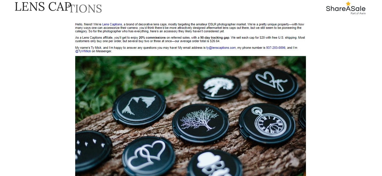 camera affiliate program lenscaption