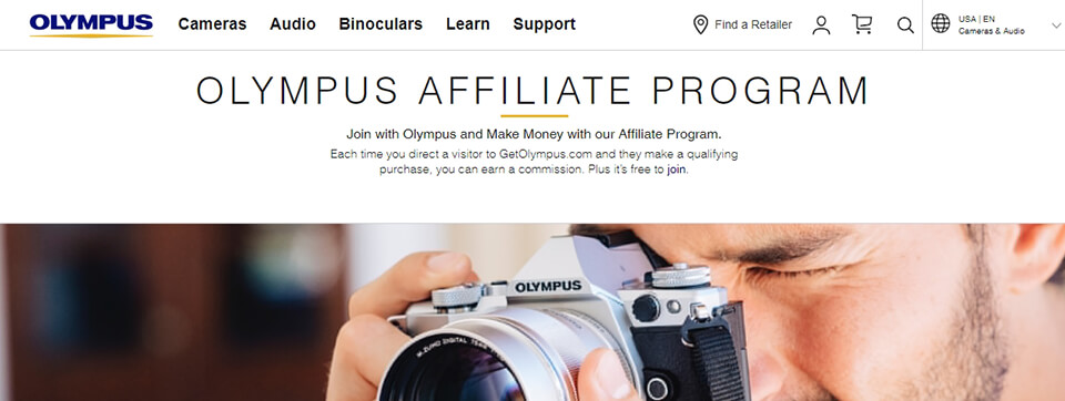 camera affiliate program olympus