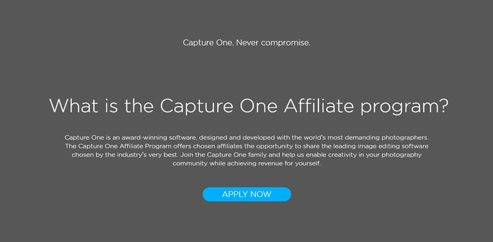 passive income photography affiliate program capture one