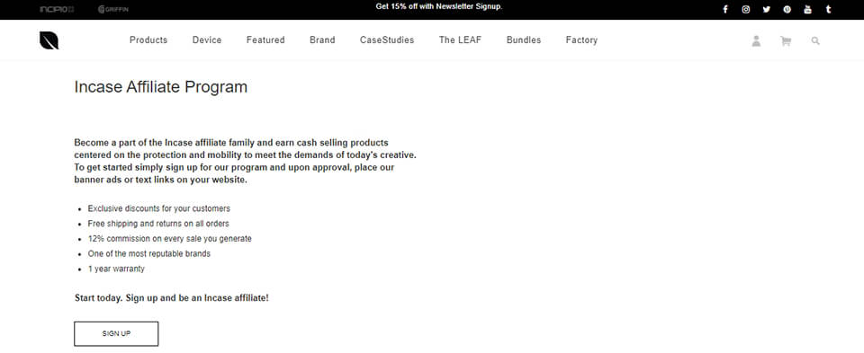 photographer affiliate program incase