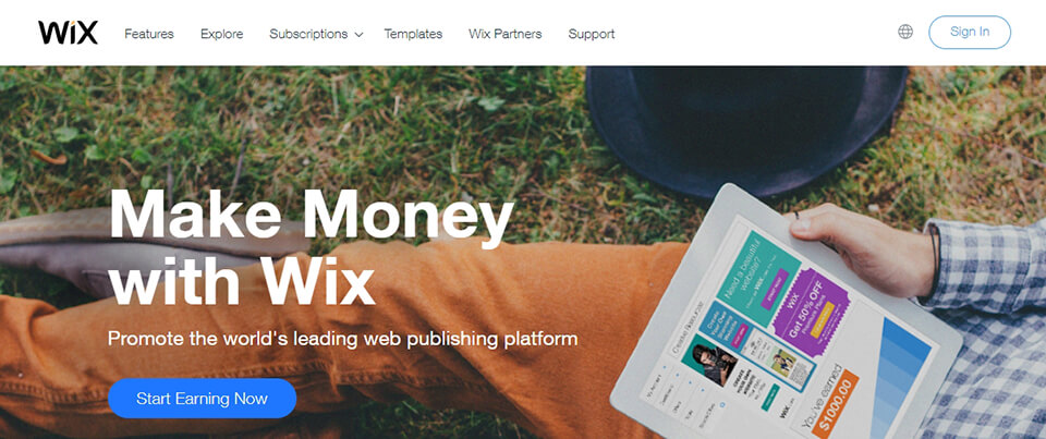 photography affiliate program wix
