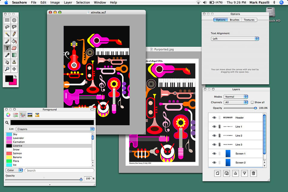 seashore foto editor interfaccia