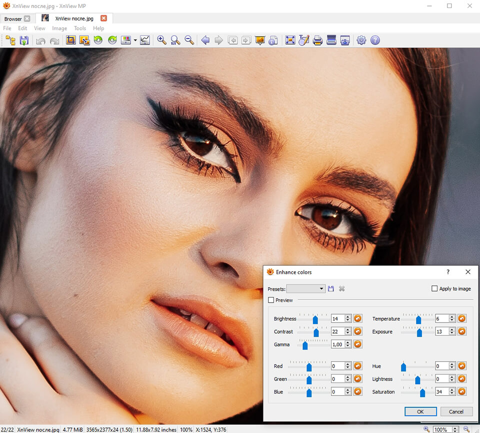 xnview editor foto gratis interfaccia